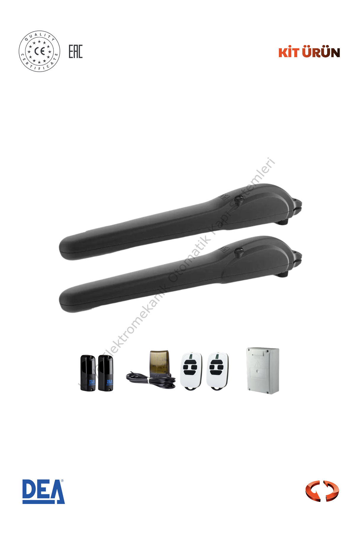 DEA MAC 24 V Dairesel Bahçe Kapısı Motor Kiti (Otomatik Kapı Motoru) (Aksesuarlı Kit)