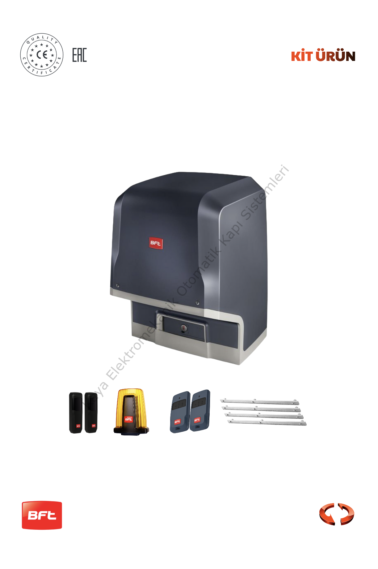 BFT Icaro Smart AC A2000 V Yana Kayar Bahçe Kapısı Motor Kiti (Otomatik Kapı Motoru) (Aksesuarlı Kit)