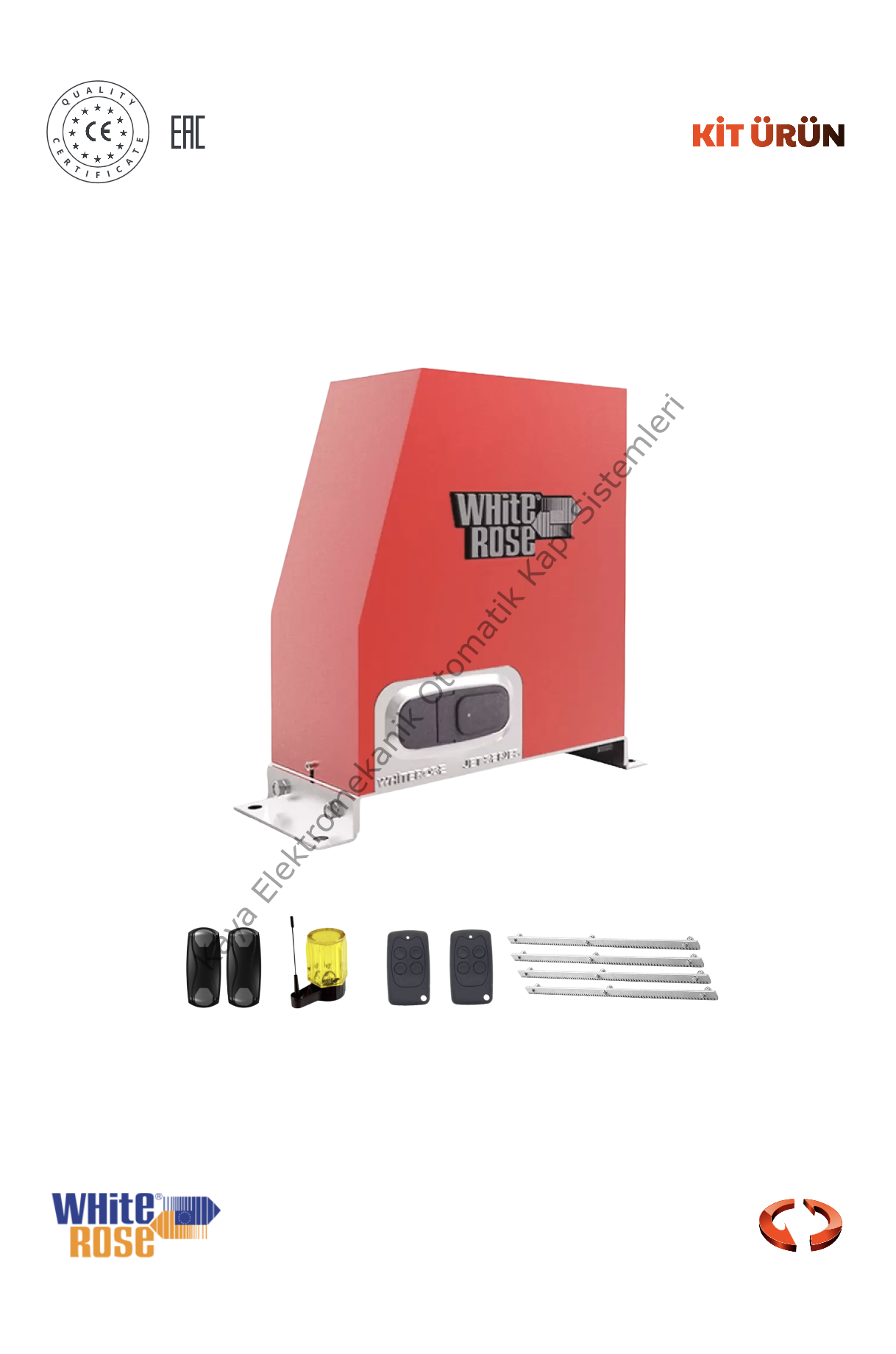 White Rose JET3000 Sanayi Tipi Yana Kayar Bahçe Kapısı Motoru (Otomatik Kapı Motoru) (Aksesuarlı Kit)